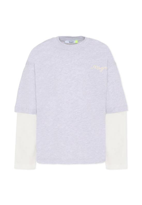 25FW [키즈] 엠에스지엠 티셔츠 F5MSJBTH257 107 GREY - MSGM