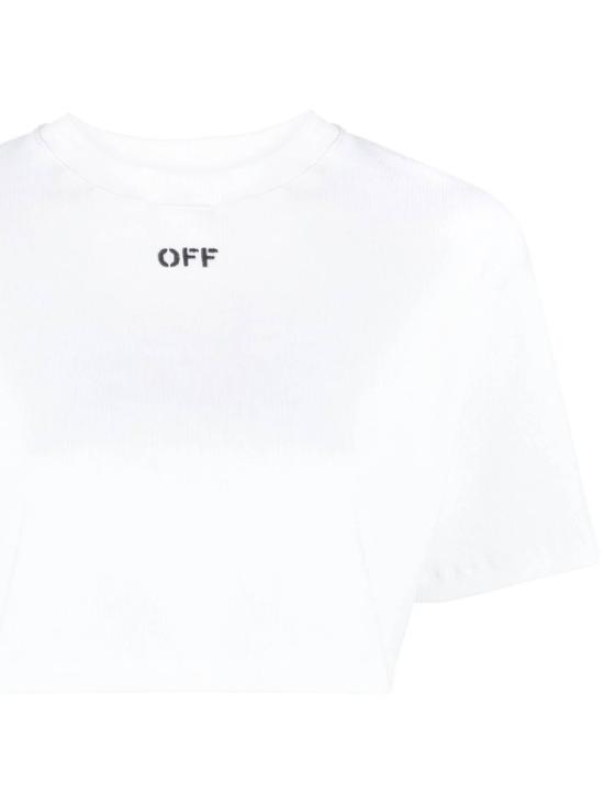 25FW 오프화이트 반팔 티셔츠 OWAA081C99JER004 0110 White blac - OFF WHITE