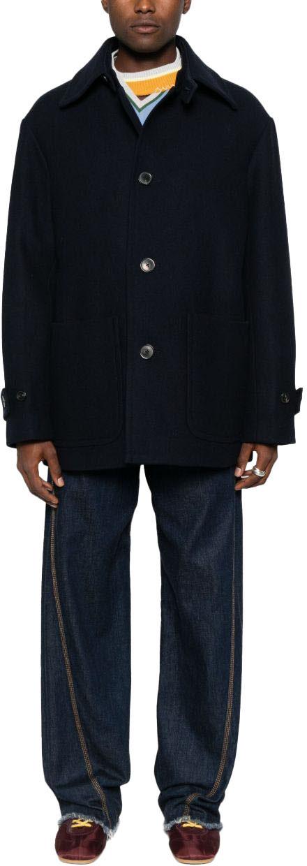 25FW 드리스 반 노튼 코트 2520202392216509 BLUE - DRIES VAN NOTEN