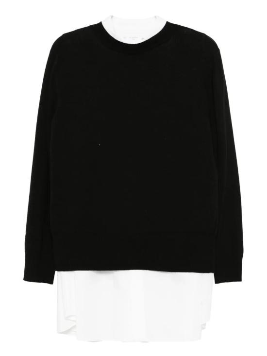 25FW 사카이 스웨터 2508169 BLACK OFF WHITE 004