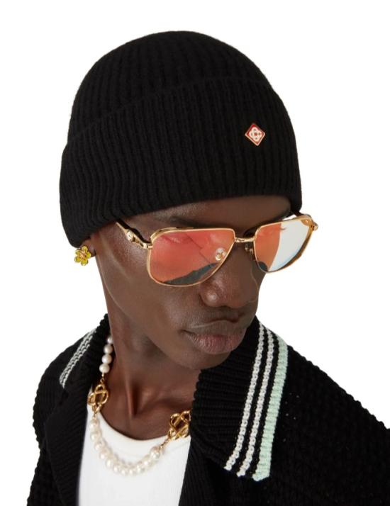 25FW 카사블랑카 비니 HAT 09005 Black - CASABLANCA