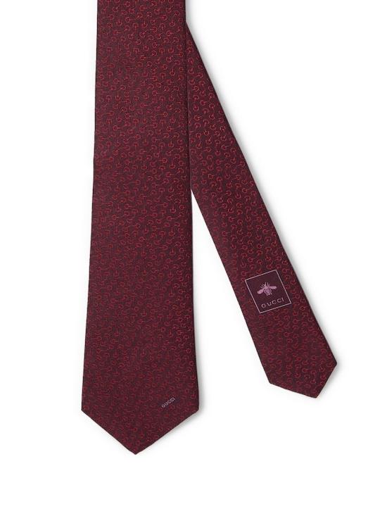 25FW 구찌 실크 자카드 타이 848551 4E0096100 Bordeaux - GUCCI