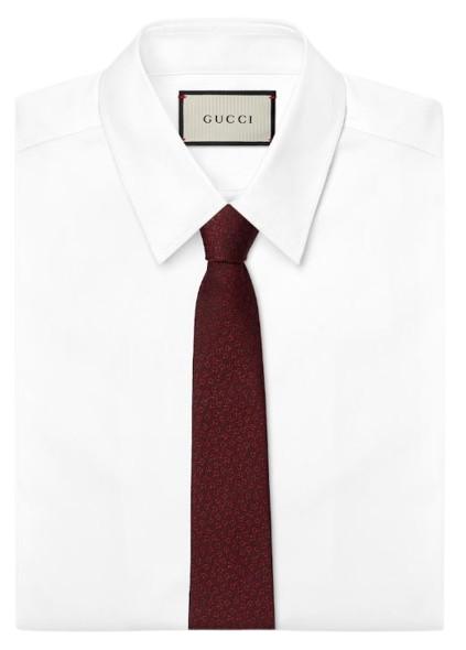25FW 구찌 실크 자카드 타이 848551 4E0096100 Bordeaux - GUCCI