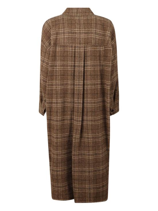 25FW 이자벨마랑에뚜왈 체크 버튼 코트 MA0437FA C3D02E50CA Brown - ISABEL MARANT ETOILE
