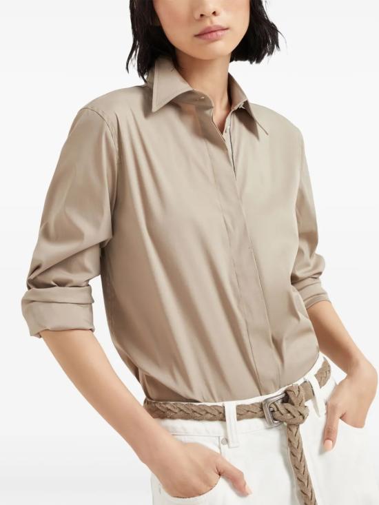 25FW 브루넬로 쿠치넬리 셔츠 M0091MA626C2885 Beige - BRUNELLO CUCINELLI
