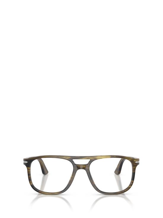 26FW 페르솔 안경 PO3329V 1237 STRIPED BLACK OLIVE GREEN