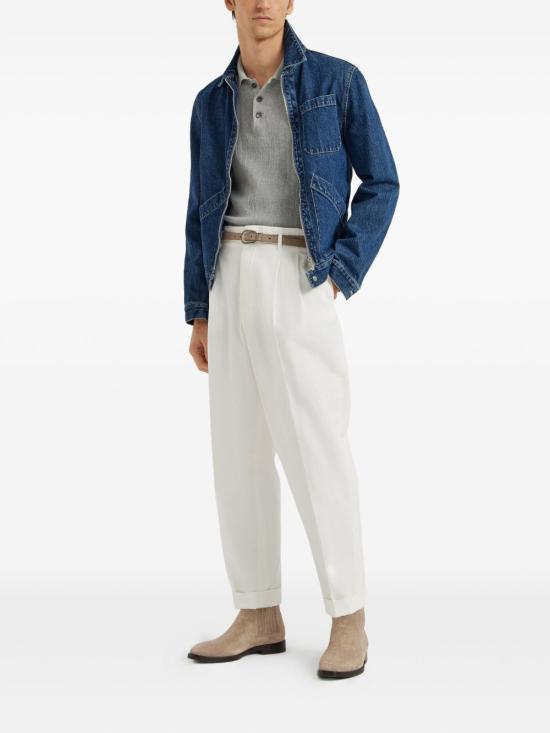 25FW 브루넬로 쿠치넬리 폴로 티셔츠 M29203535 CPS72 Light Grey - BRUNELLO CUCINELLI