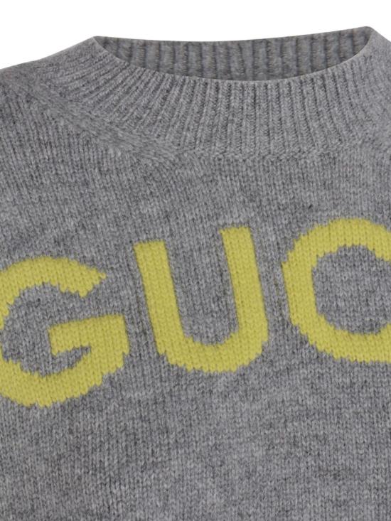 25FW 구찌 인타르시아 울 탑 스웨터 770072 XKEBC2323 Grey - GUCCI