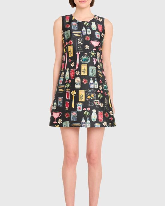  아만다 업리차드 숏 원피스 아만다 업리처드 베네딕트 드레스 블랙 트레저 프린트 - AMANDA UPRICHARD