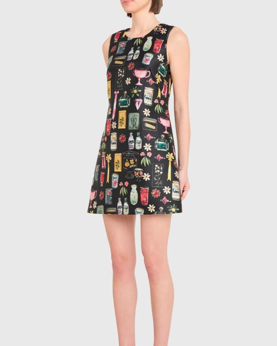  아만다 업리차드 숏 원피스 아만다 업리처드 베네딕트 드레스 블랙 트레저 프린트 - AMANDA UPRICHARD