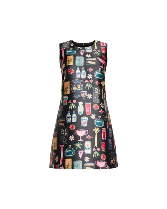  아만다 업리차드 숏 원피스 아만다 업리처드 베네딕트 드레스 블랙 트레저 프린트