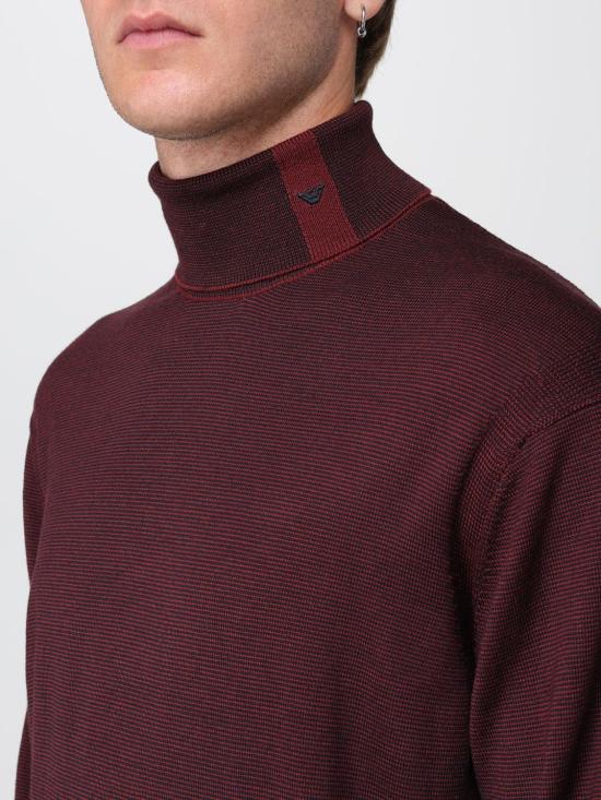 25FW 엠포리오 아르마니 스웨터 EM002025AF14195 F5009 Burgundy - EMPORIO ARMANI
