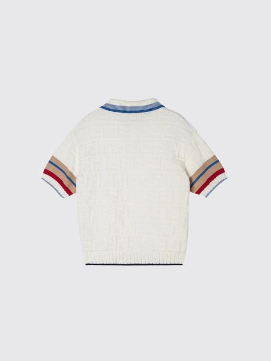 25FW [키즈] 펜디 폴로 셔츠 JMG132AUKN F0TU9 White - FENDI