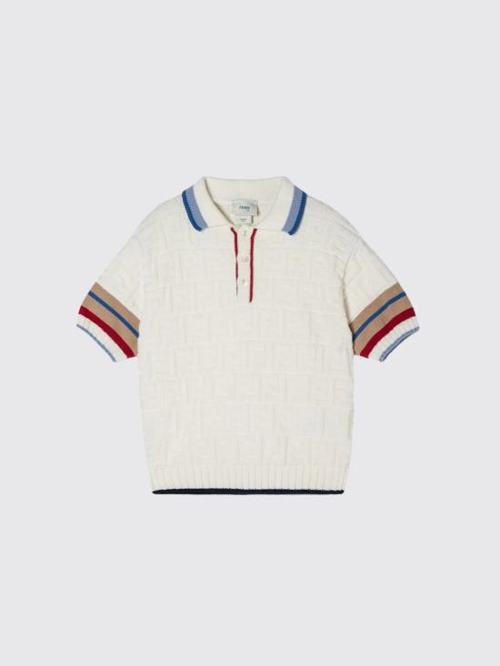 25FW [키즈] 펜디 폴로 셔츠 JMG132AUKN F0TU9 White