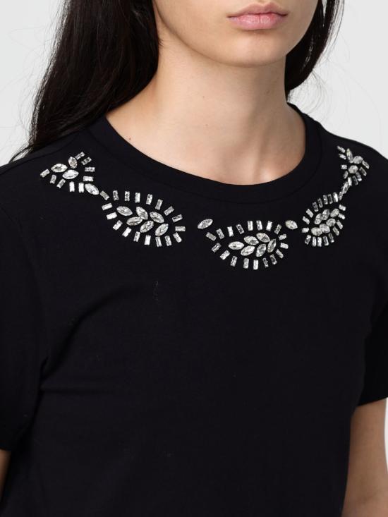 25FW 리우조 반팔 티셔츠 MF5344J6308 L9019 Black - LIU JO