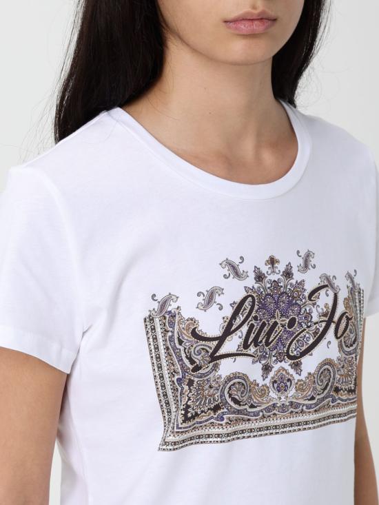 25FW 리우조 반팔 티셔츠 MF5456JS923 P9172 White - LIU JO