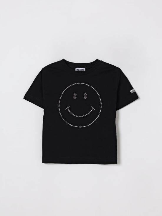 25FW [키즈] 모스키노 티셔츠 HRM05GLAA49 60100 Black