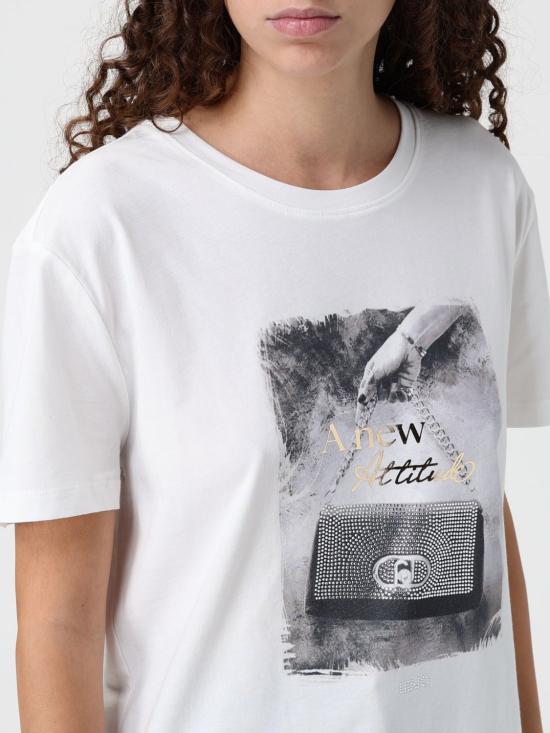 25FW 리우조 반팔 티셔츠 MF5415J3824 P9147 White - LIU JO