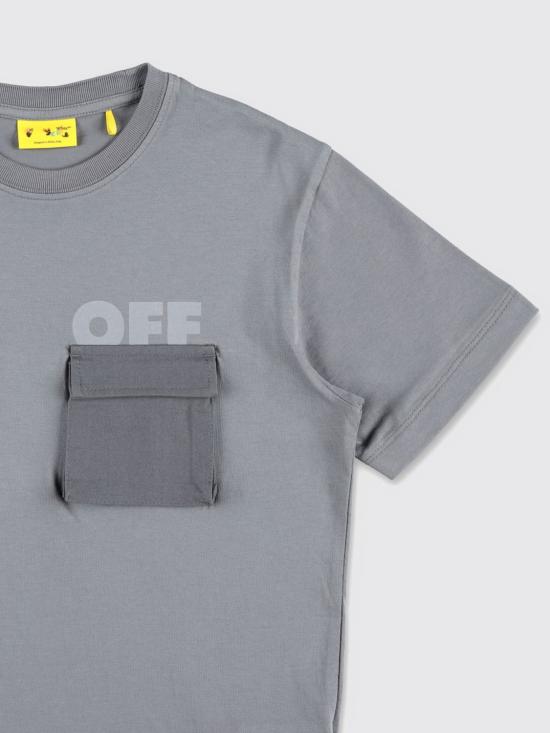 25FW [키즈] 오프화이트 티셔츠 OBAA016F25JER001 0705 Grey - OFF WHITE
