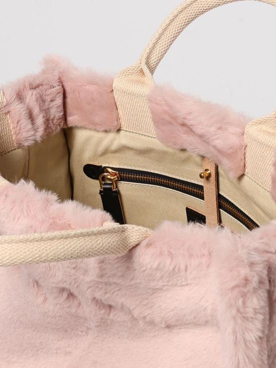 26SS 마르니 퍼 트리밍 스몰 토트백 SHMP0077U6P8681 00C09 Pink - MARNI