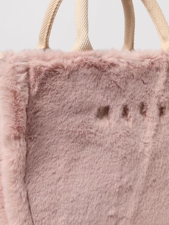 26SS 마르니 퍼 트리밍 스몰 토트백 SHMP0077U6P8681 00C09 Pink - MARNI
