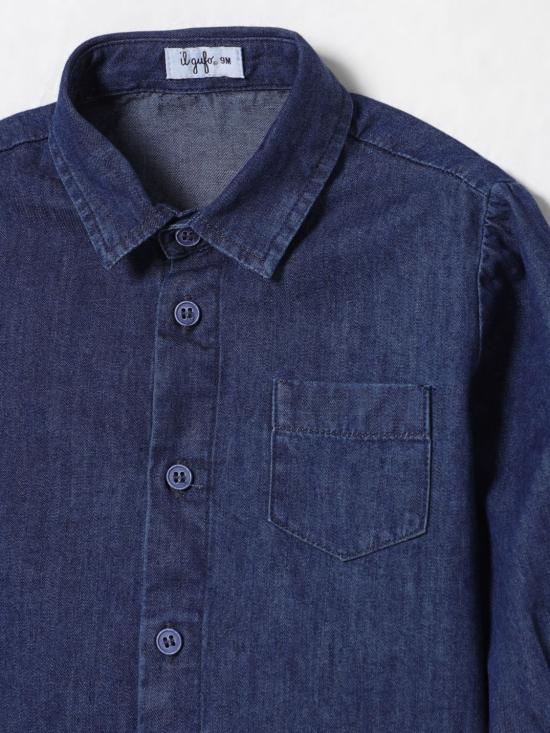 25FW [키즈] 일 구포 셔츠 GCL0009J0056 497 Blue - IL GUFO
