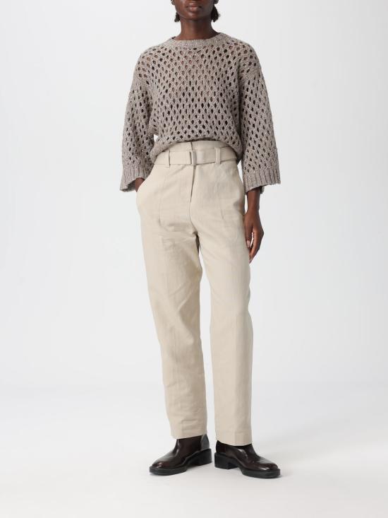 25FW 브루넬로 쿠치넬리 오픈 니트 스웨터 MH544P8762 C015 Beige - BRUNELLO CUCINELLI