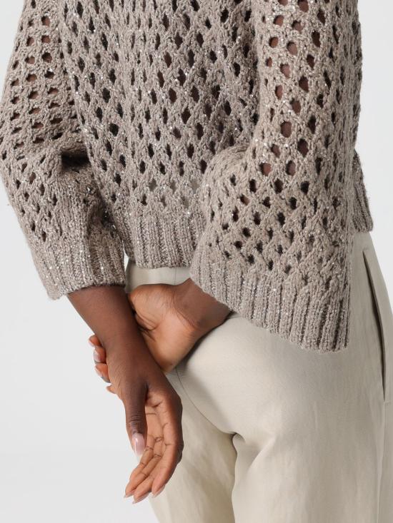 25FW 브루넬로 쿠치넬리 오픈 니트 스웨터 MH544P8762 C015 Beige - BRUNELLO CUCINELLI