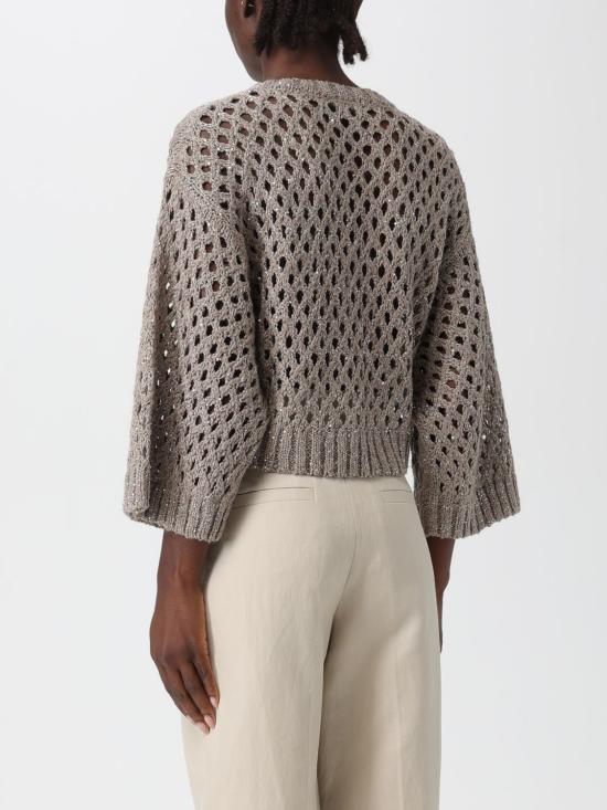 25FW 브루넬로 쿠치넬리 오픈 니트 스웨터 MH544P8762 C015 Beige - BRUNELLO CUCINELLI