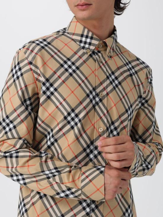 25FW 버버리 릴랙스핏 체크 코튼 플란넬 셔츠 릴랙스핏 체크 코튼 플란넬  8115497 Beige - BURBERRY