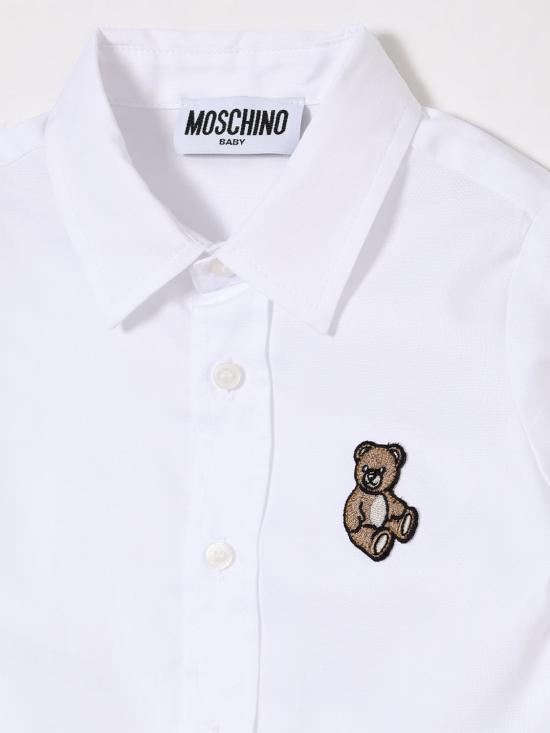 25FW [키즈] 모스키노 셔츠 M5C002LNE06 10101 White - MOSCHINO