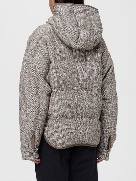 25FW 브루넬로 쿠치넬리 플렉트 버진 울 실크 쉐브론 후드 다운 자켓 MG5307729 C6286 Ocher - BRUNELLO CUCINELLI