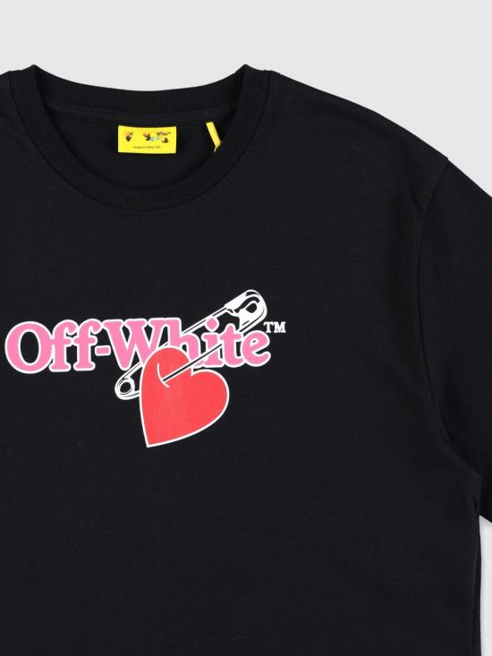 25FW [키즈] 오프화이트 티셔츠 OGAA019F25JER001 1025 Black - OFF WHITE