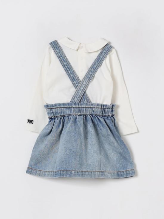 25FW [키즈] 모스키노 오버롤 MDK039L0E36 40059 Denim - MOSCHINO