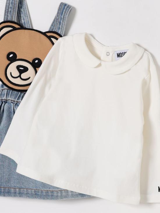 25FW [키즈] 모스키노 오버롤 MDK039L0E36 40059 Denim - MOSCHINO