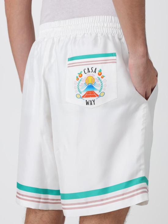 25FW 카사블랑카 숏팬츠 MPF25TR012 06 White - CASABLANCA