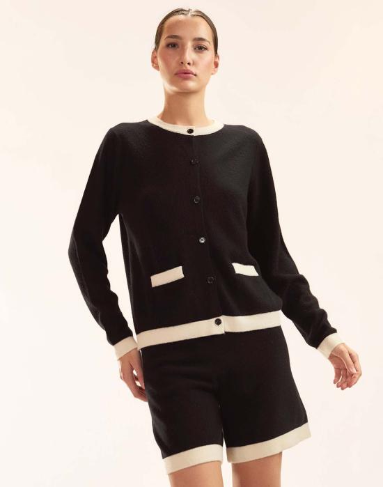  신시아 로리 가디건 신시아 로울리 노아 니트 카디건 블랙/화이트 - CYNTHIA ROWLEY