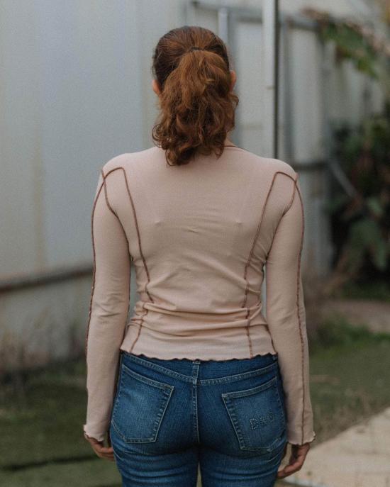  베이스레인지 블라우스 오마토 롱슬리브 탑 - BASERANGE