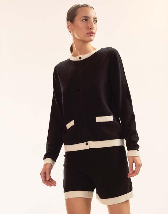  신시아 로리 숏팬츠 신시아 로울리 노아 니트 반바지 블랙/화이트 - CYNTHIA ROWLEY