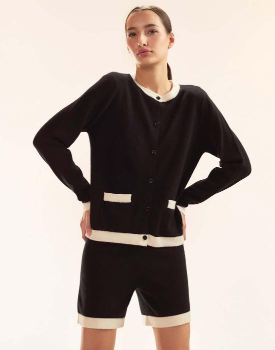  신시아 로리 숏팬츠 신시아 로울리 노아 니트 반바지 블랙/화이트 - CYNTHIA ROWLEY