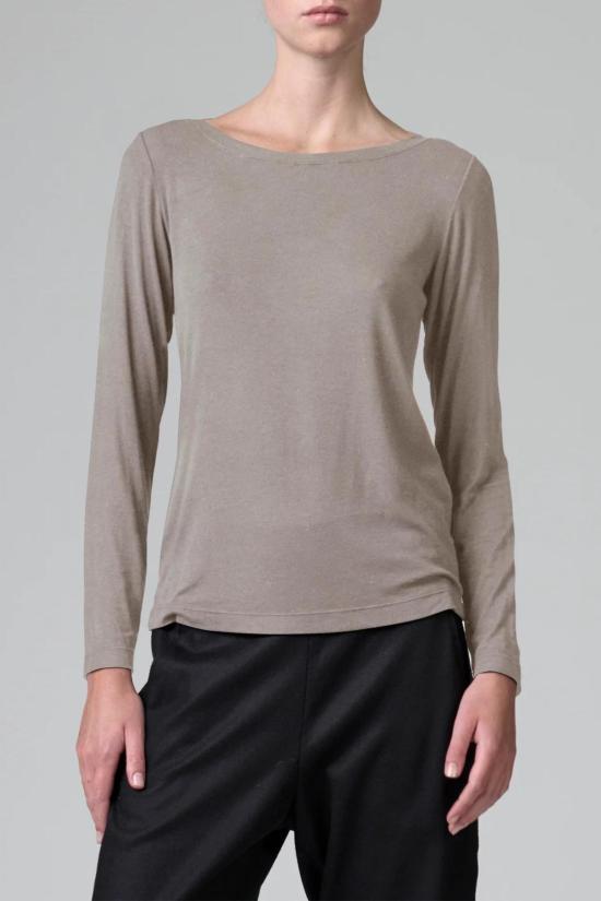  트랜짓 파 수쉬 긴팔 티셔츠 트랜짓 파 수치 Ls 크루 티셔츠 스톤