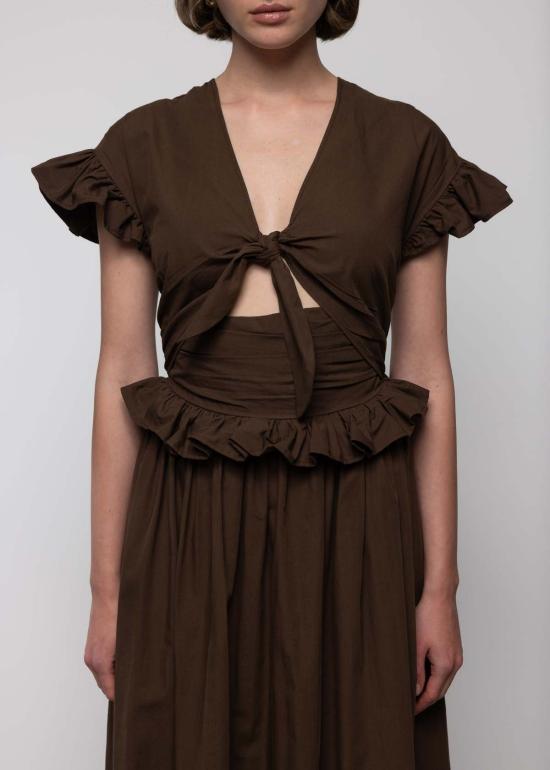  esthe 롱 원피스 에스테 티어드 코튼 리본 맥시 드레스 - OTHER BRANDS