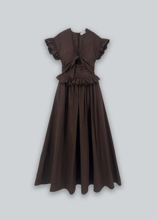  esthe 롱 원피스 에스테 티어드 코튼 리본 맥시 드레스 - OTHER BRANDS