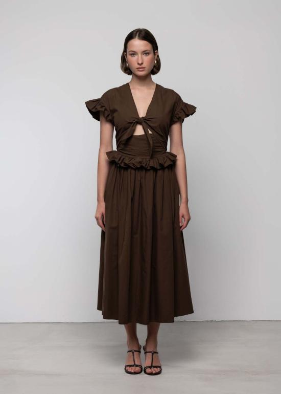  esthe 롱 원피스 에스테 티어드 코튼 리본 맥시 드레스