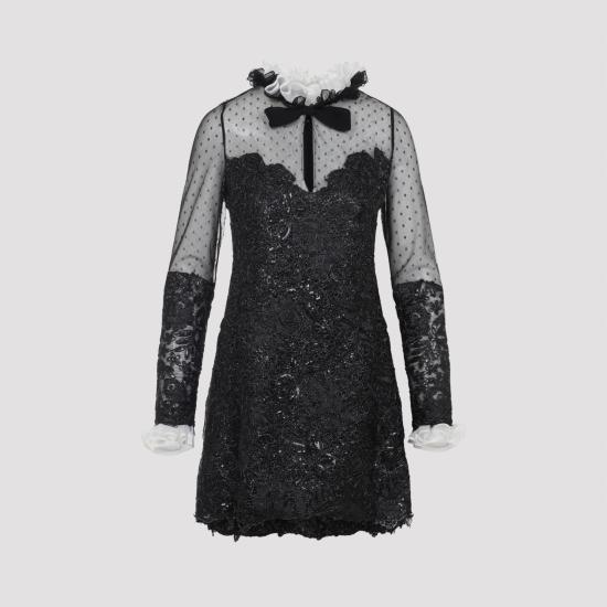 25FW 지암바티스타 발리 숏 원피스 25FWSVTE5007 84BIS 9999 BLACK - GIAMBATTISTA VALLI