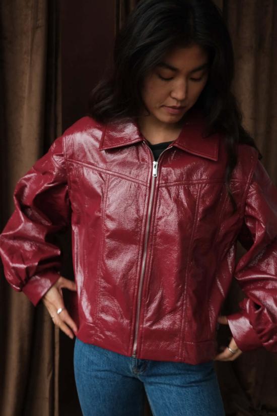  LAAGAM 봄버 자켓 Laagam Cupido 봄버 재킷 마룬 - OTHER BRANDS