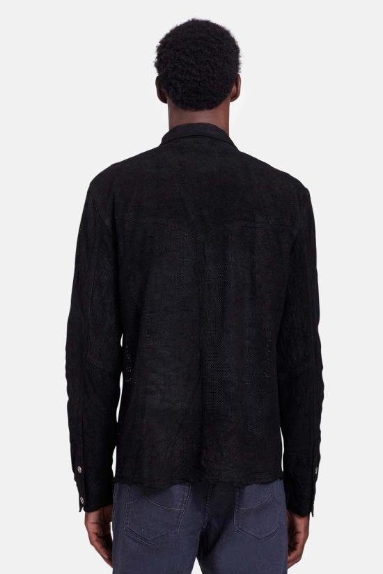  조르지오 브라토 긴팔 셔츠 가죽 천공 웨스턴 - GIORGIO BRATO