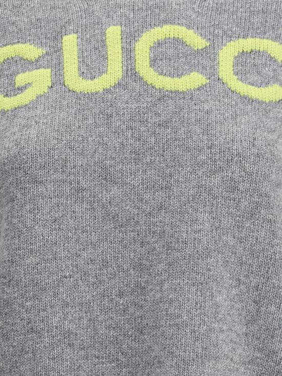 25FW 구찌 인타르시아 울 탑 스웨터 770072XKEBC 2323 GREY - GUCCI