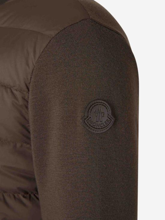 25FW 몽클레어 패딩 울 집업 가디건 K20919B00015M1131 243 MILITARY GREEN - MONCLER