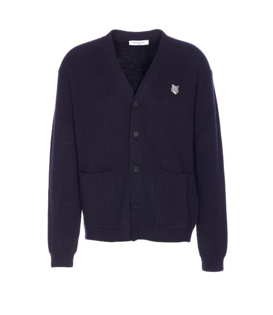 25FW 메종키츠네 폭스 헤드 밀라노 램스울 가디건 PM00510KT1180 0413 Blue